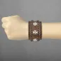 Bracelet homme en cuir marron trois croix de fer Bracelet homme en cuir marron trois croix de fer