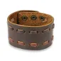 Bracelet homme en cuir marron à double couture Bracelet homme en cuir marron à double couture
