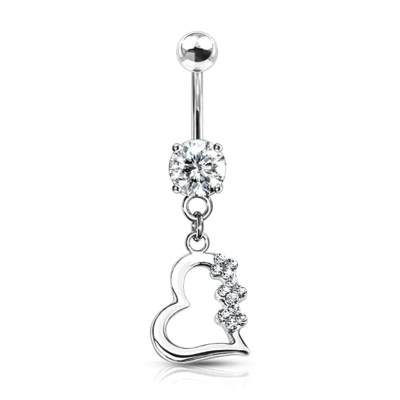Piercing nombril Titanium Pendentif Coeur