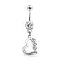 Piercing nombril Titanium Pendentif Coeur