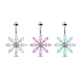 Piercing nombril titane fleur