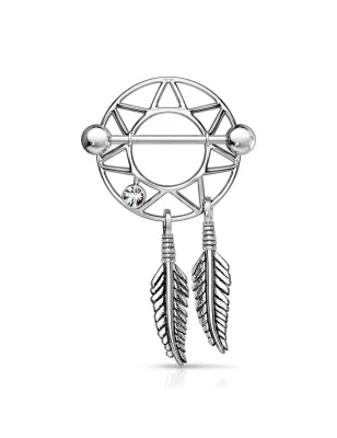 Piercing téton attrape rêve