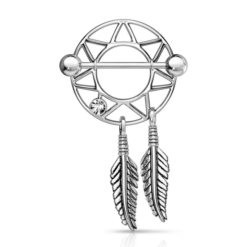 Piercing téton attrape rêve