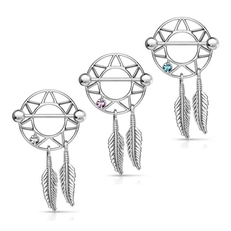 Piercing téton attrape rêve