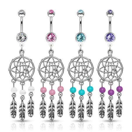 Piercing nombril Attrape Rêve Plumes