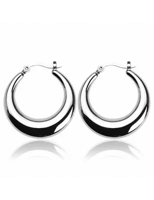 Paire Boucles d'oreille Anneaux Croissant de lune