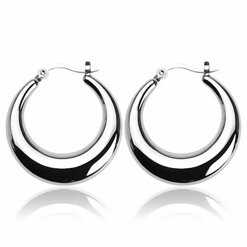 Paire Boucles d'oreille Anneaux Croissant de lune