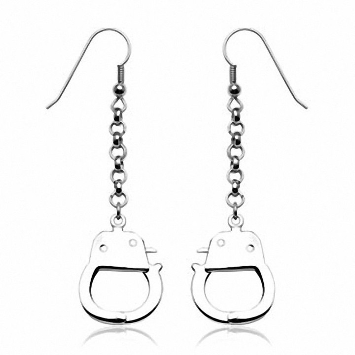 Paire Boucles d'oreille Pendantes Menottes 