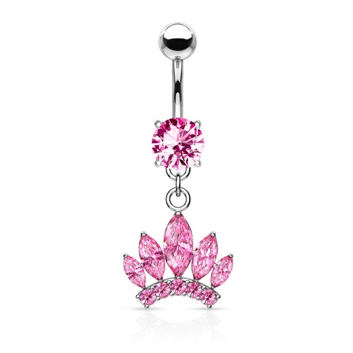 Piercing nombril couronne pierres