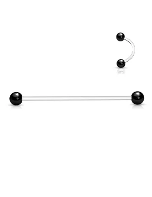 Piercing oreille Barbell Surface Bioplast Boules Titane