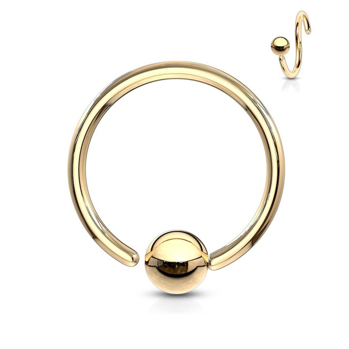 Piercing anneau boule fixée