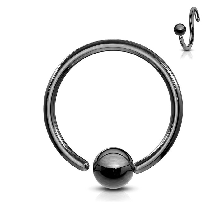 Piercing anneau boule fixée