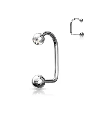 Piercing labret Loop Boules Gemme - Bijou Piercing Labret