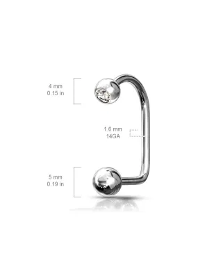 Piercing labret Loop Boules Gemme - Bijou Piercing Labret