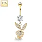 Piercing nombril Playboy pendentif Or 14K
