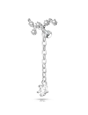 Piercing cartilage hélix vigne pendentif chaine