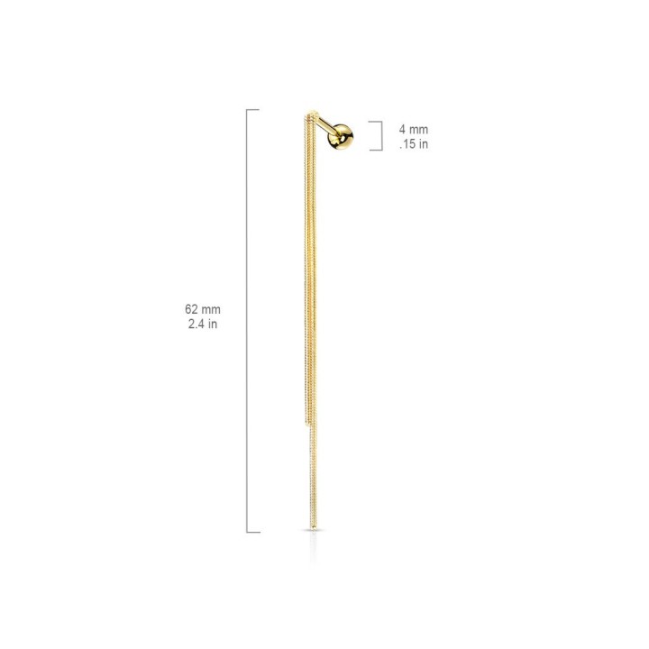 Piercing cartilage hélix pendentif double chaines
