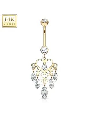 Piercing nombril Or 14 carats Chandelier