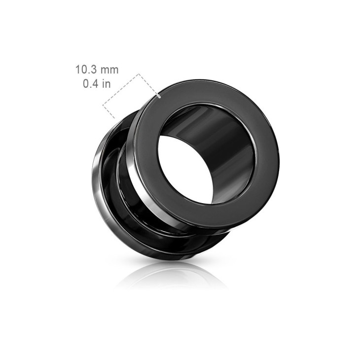 Piercing tunnel en acier Noir