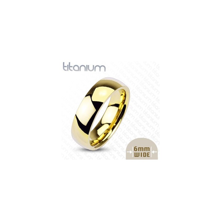 Bague Titane Solide Dorée Traditionnelle Mariage - Bague homme et femme en titane