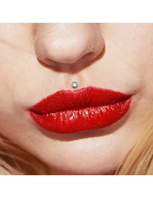 Piercing labret Bio-Flex Téflon cristal turquoise