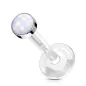 Piercing labret Bioflex Téflon pierre lumineuse blanche