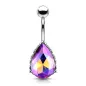 Piercing nombril goutte aurore boréale violet