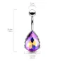 Piercing nombril goutte aurore boréale violet