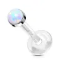 Piercing oreille labret Bioflex Téflon opaline blanche