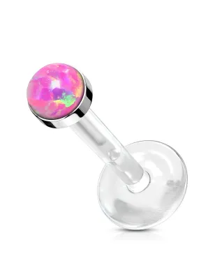 Piercing labret Bioflex Téflon opaline rose