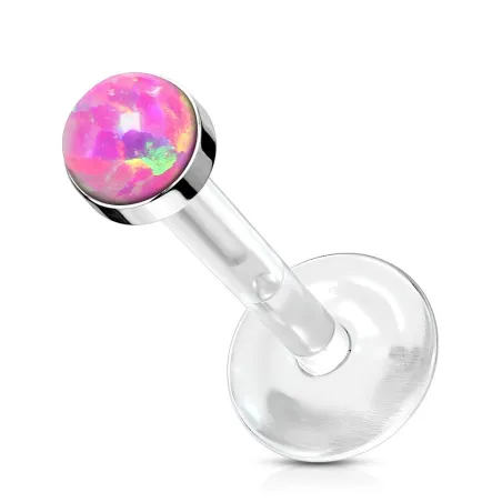 Piercing labret Bioflex Téflon opaline rose