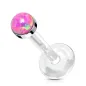 Piercing oreille labret Bioflex Téflon opaline rose