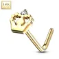 Piercing nez Or jaune 14 carats couronne royale