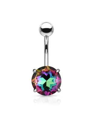 Piercing nombril cristal aurore boréale multicolore