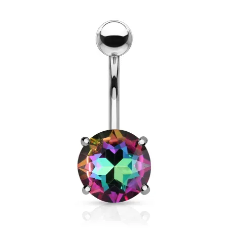 Piercing nombril cristal aurore boréale multicolore