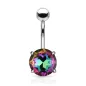 Piercing nombril cristal aurore boréale multicolore