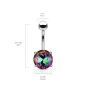 Piercing nombril cristal aurore boréale multicolore