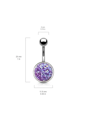 Piercing nombril druse violet