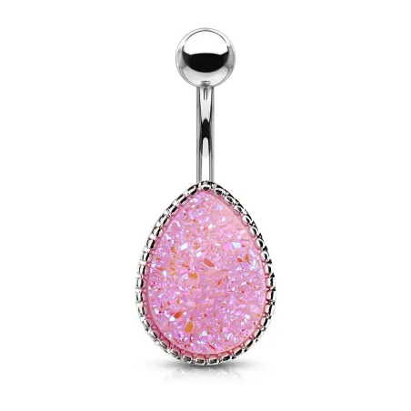 Piercing nombril larme druse violet clair