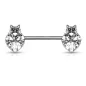 Piercing téton chats cristal coeur blanc
