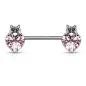 Piercing téton chats cristal coeur rose