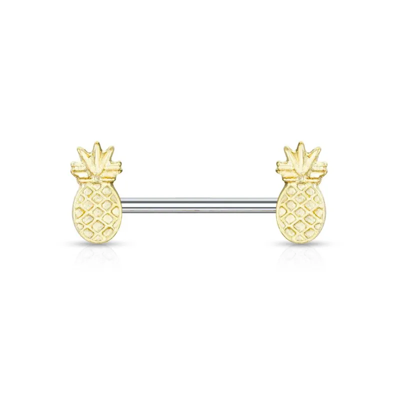 Piercing téton ananas dorés