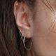 Piercing labret oreille ligne de strass courbée plaqué or rose