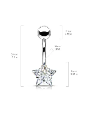 Piercing nombril pierre étoile