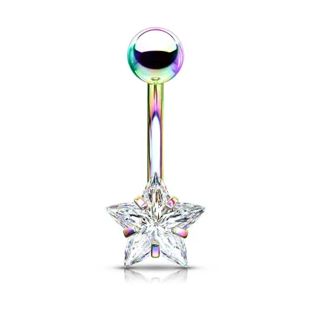 Piercing nombril multicolore pierre étoile