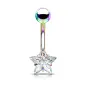 Piercing nombril multicolore pierre étoile