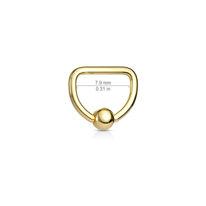 Piercing anneau Captif D acier doré