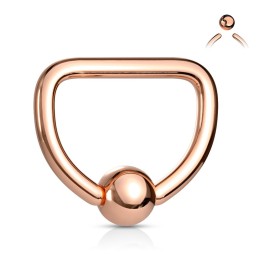 Piercing anneau Captif D acier or rose