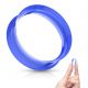 Piercing tunnel en silicone bleu ultra souple