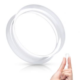 Piercing tunnel en silicone transparent ultra souple